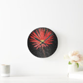 Rode Daisy Flower Painting Ronde Klok (Huis)
