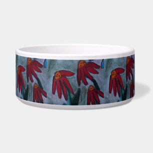 Rode Daisy Keramische Pet Bowl Voerbakje