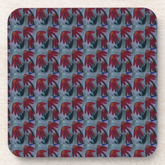 Rode Daisy Plastic Onderzetter (Voorkant)
