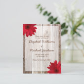 Rode Daisy Rustieke Schuur Save the Date Aankondig (Staand voorkant)