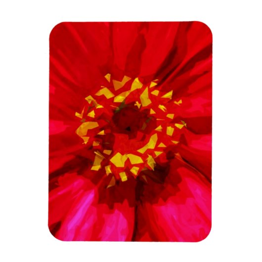 Rode Daisy-ventilator met gele pollen Abstract Magneet (Verticaal)