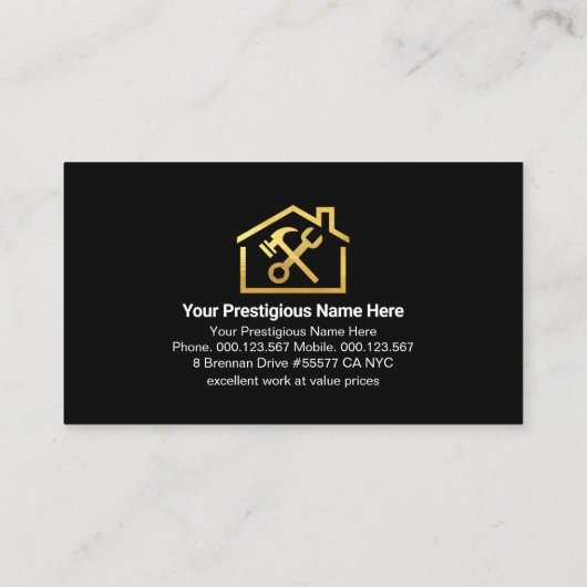 Rode Dak Gouden Verf Splatter Visitekaartje (Achterkant)