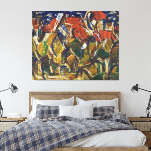 Rode daken onder bomen canvas afdruk (Insitu (Slaapkamer))