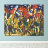 Rode daken onder bomen canvas afdruk (Insitu (Houten vloer))