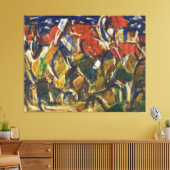 Rode daken onder bomen canvas afdruk (Insitu (Woonkamer))