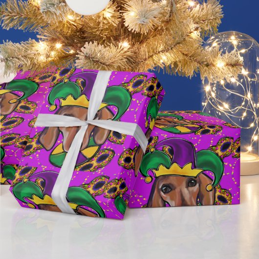 RODE DAKKELHOND     CADEAUPAPIER (Feestdagen)