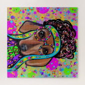 RODE DAKSHOND        LEGPUZZEL (Horizontaal)