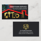 Rode Dakverf Splatter Gold Tools Visitekaartje (Voorkant / Achterkant)