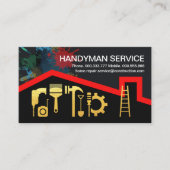 Rode Dakverf Splatter Gold Tools Visitekaartje (Voorkant)