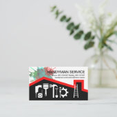 Rode Dakverf Splatter Handyman Gereedschap Visitekaartje (Staand voorkant)