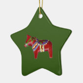 Rode Dala paard # ! Sterornament Keramisch Ornament (Links)