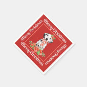 Rode Dalmatische Prettig Kerstfeest Servet (Hoek)
