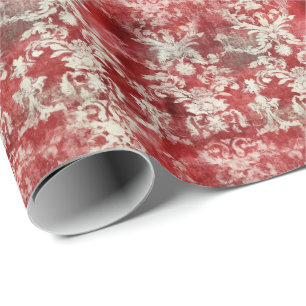 rode Damask Antiek sierluxe Cadeaupapier