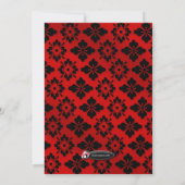 Rode Damask Bruids Douche Uitnodigingen (Achterkant)