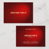 Rode Damask Elegante Premium Silk Finish Sjabloon Visitekaartje (Voorkant / Achterkant)