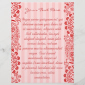 Rode Damask Gestreepte Gedraaide Flyer (Achterkant)