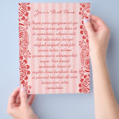 Rode Damask Gestreepte Gedraaide Flyer (Hand)