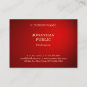 Rode Damask Gouden Tekst Elegante Professionele Sj Visitekaartje (Achterkant)