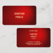 Rode Damask Gouden Tekst Sjabloon Elegant Professi Visitekaartje (Voorkant / Achterkant)