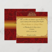 Rode Damask-moslimbruiloft Kaart (Voorkant / Achterkant)
