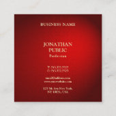 Rode Damask Sjabloon Elegant Professional Premium Vierkante Visitekaartje (Achterkant)