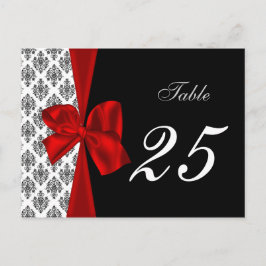 Rode Damask Tabelnummers briefkaarten