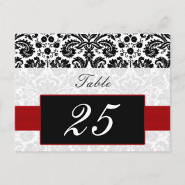 Rode Damask Tabelnummers briefkaarten