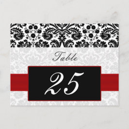 Rode Damask Tabelnummers briefkaarten
