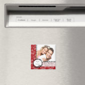 Rode Damask Tortelduifjes foto Save the Date Magne Magneet (Insitu (Vaatwasser))