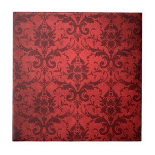 rode Damask Wallpaper Tegeltje