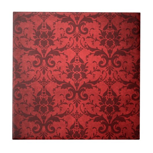  rode Damask Wallpaper Tegeltje (Voorkant)