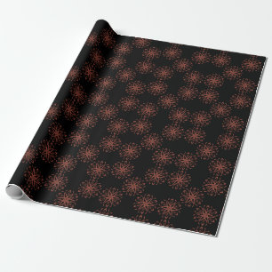 Rode Damast Lint Reflectief Symmetriepatroon Cadeaupapier