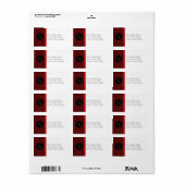 Rode Damast & Rode Strik - Adreslabel Etiket (Full Sheet)