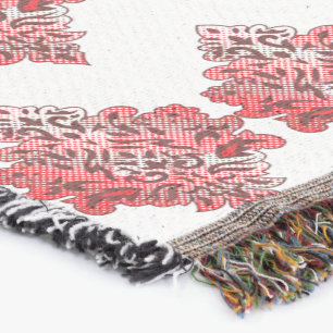 Rode Damast Uitnodiging Elegante Zwart & Rood Deken