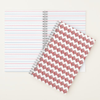 Rode Damast Uitnodiging | Elegante Zwart & Rood Notitieboek