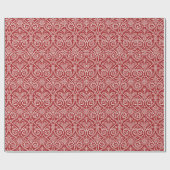 Rode Damast Vintage Mooie Cadeaupapier (Vlak)