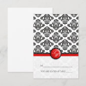 Rode Damast Vouwbare Tent Plaatskaart (Voorkant / Achterkant)