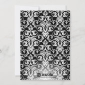 Rode Damast Zwart-wit Vakantie Groet Kaart (Achterkant)