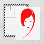 rode dame briefkaart (Voorkant / Achterkant)