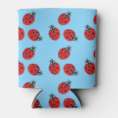 Rode Dame Bug Illustratie Lichtblauw Blikjeskoeler (Voorkant)