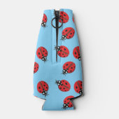 Rode Dame Bug Illustratie Lichtblauw Flesjeskoeler (Achterkant)