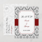 rode damp rsvp uitnodiging briefkaart (Voorkant / Achterkant)