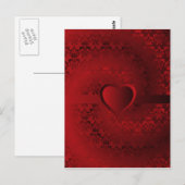 Rode damphart briefkaart (Voorkant / Achterkant)
