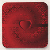 Rode damphart drankjes onderzetter (Voorkant)