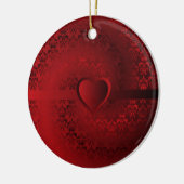 Rode damphart keramisch ornament (Links)