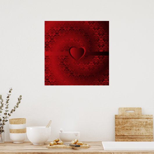 Rode damphart poster (Keuken)