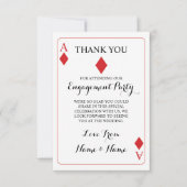 Rode Dank U Speelkaarten Aas van Ruiten K & Q Bedankkaart (Voorkant)