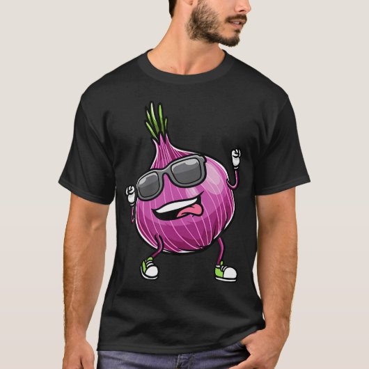 Rode Dansende Ui Groente T-shirt (Voorkant)