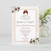 Rode Dastar bandi uitnodigingskaart sjabloon Kaart (Staand voorkant)