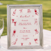 Rode Dat Is Amore Bruiloftsfeest Cin Cin Bar Poster